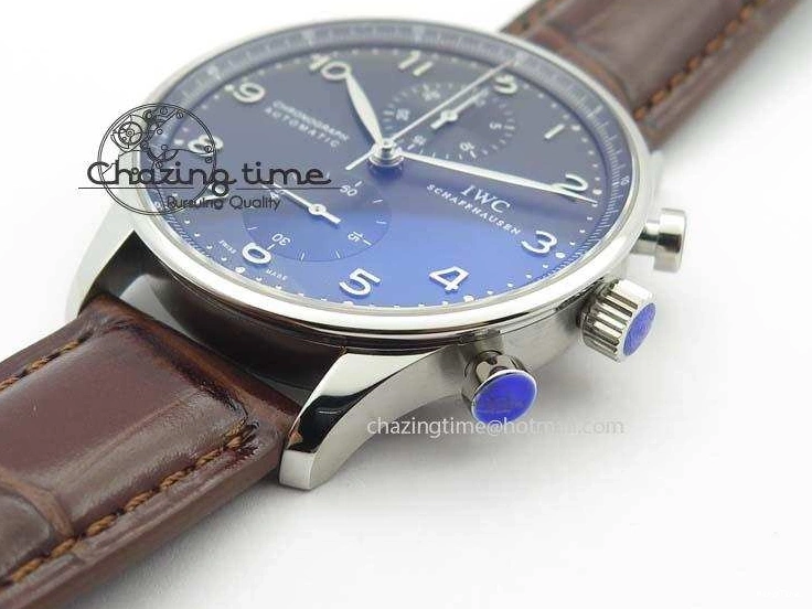 MIROTIME 0721 Supportive Portuguese Chrono IW371431 ZF 1:1 Best Edition Gray Dial On Brown Leather Strap A79350 (Slim Movement) 7261